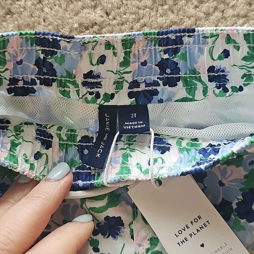 Janie And Jack Boys Recycled Floral Swim Trunk Size 2T